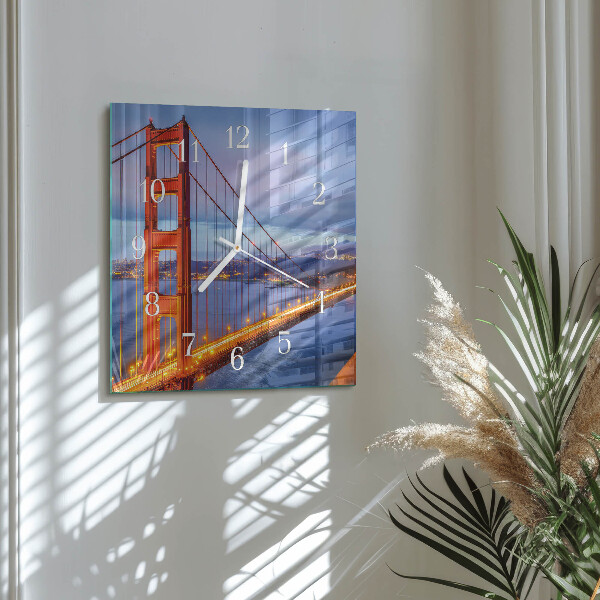 Square wall clock Golden Gate