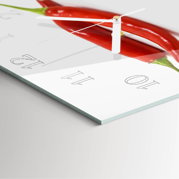 Square wall clock Chili pepper