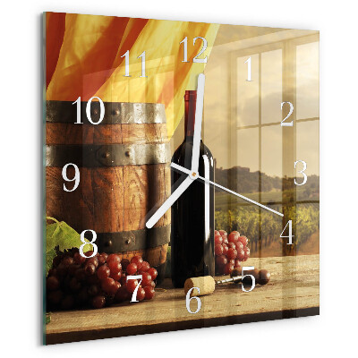 Square wall clock Wine Barrel