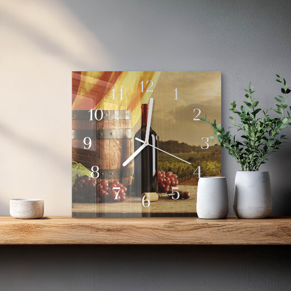 Square wall clock Wine Barrel