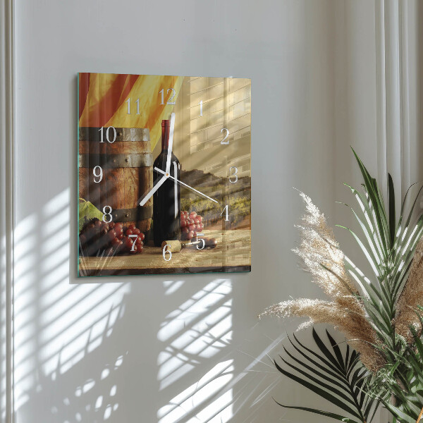Square wall clock Wine Barrel