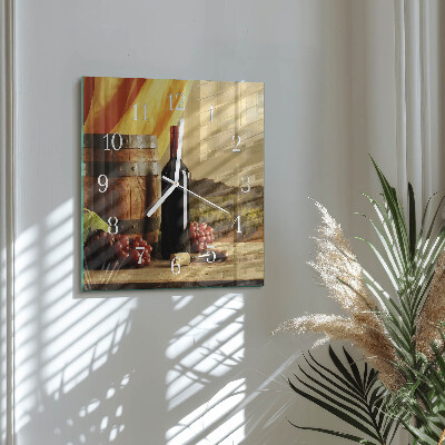 Square wall clock Wine Barrel