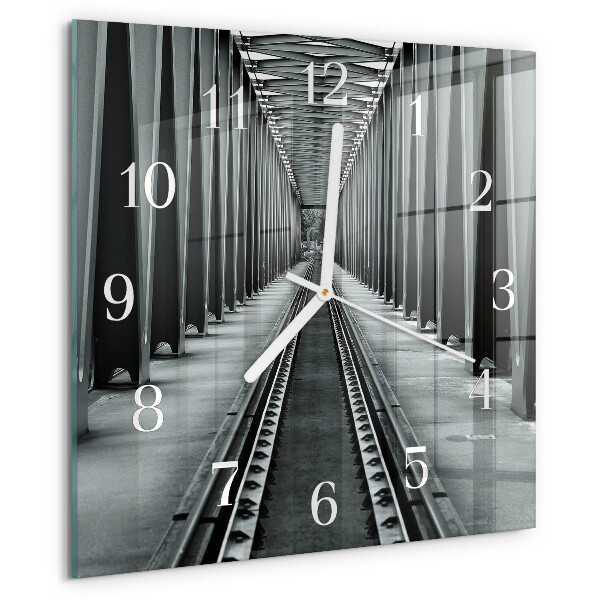 Square wall clock Railway Tracks