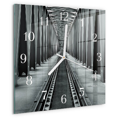 Square wall clock Railway Tracks