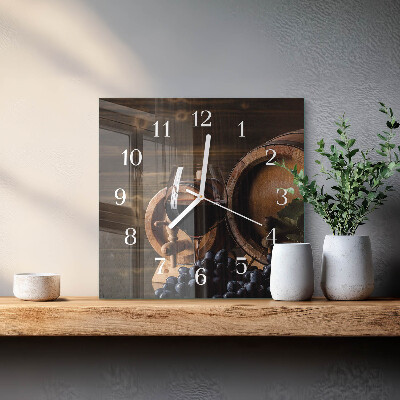 Square wall clock Wine Barrel