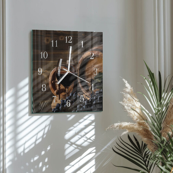 Square wall clock Wine Barrel