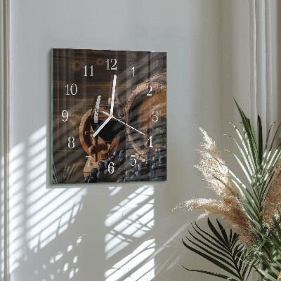 Square wall clock Wine Barrel