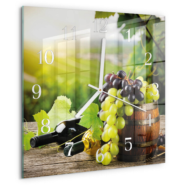 Square wall clock Grape Wine