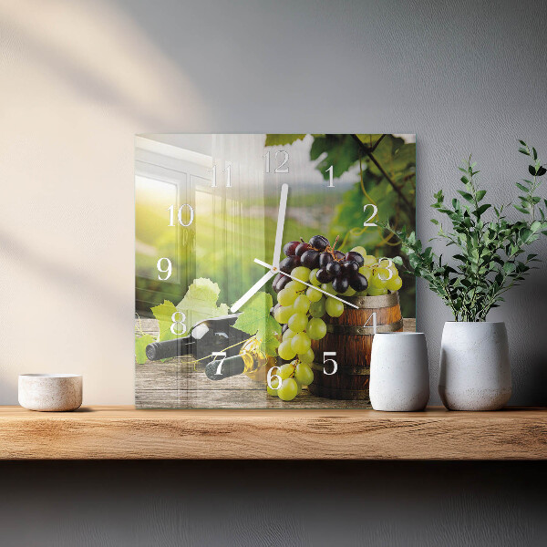 Square wall clock Grape Wine