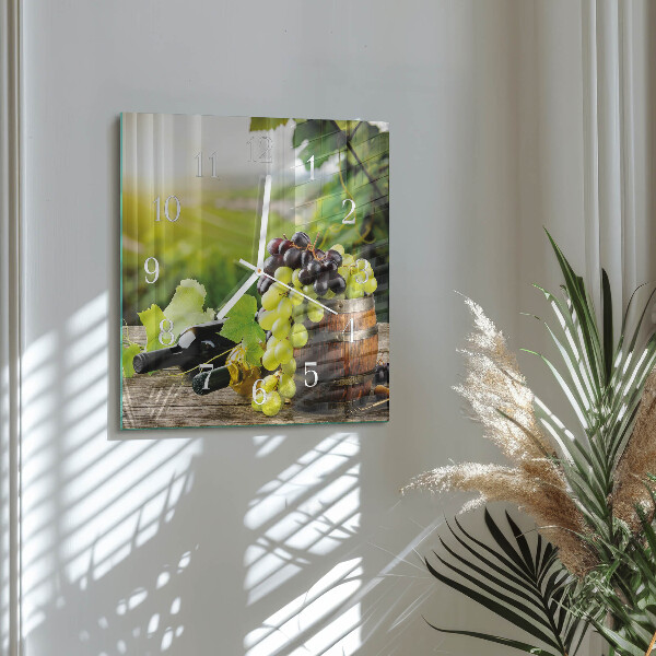 Square wall clock Grape Wine
