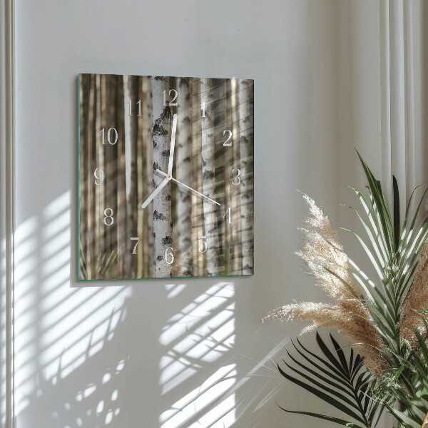 Square wall clock Birches