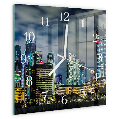 Square wall clock Night on the Town
