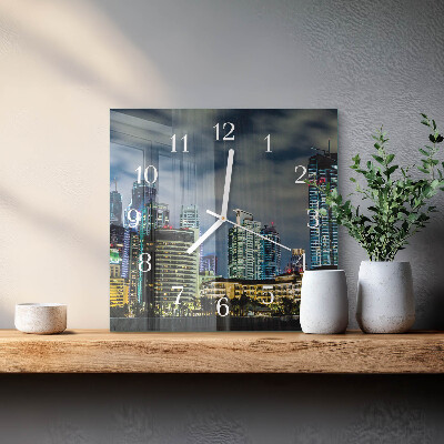 Square wall clock Night on the Town