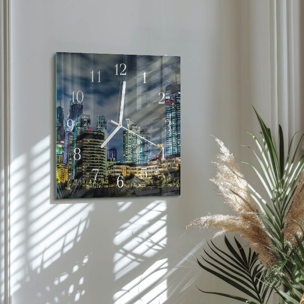 Square wall clock Night on the Town