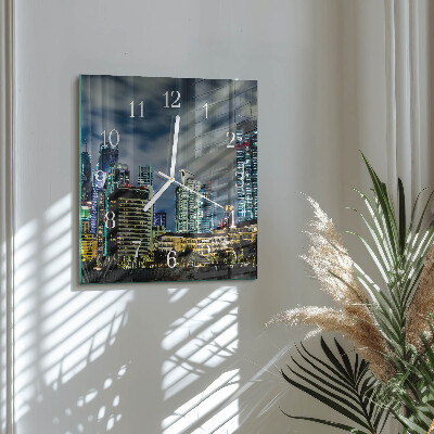 Square wall clock Night on the Town