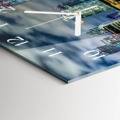 Square wall clock Night on the Town