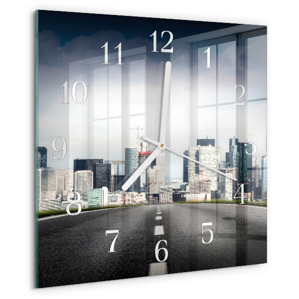 Square wall clock Road City