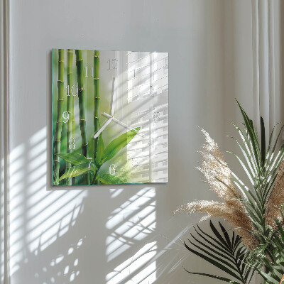 Square wall clock Bamboo