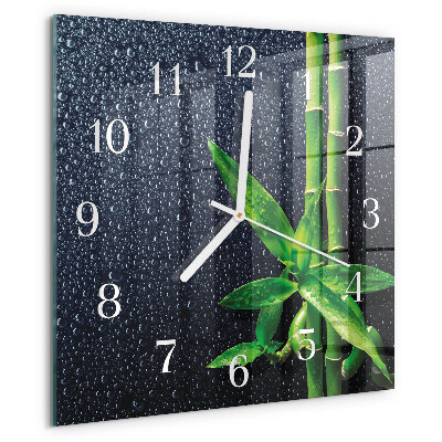 Square wall clock Drops and Bamboo