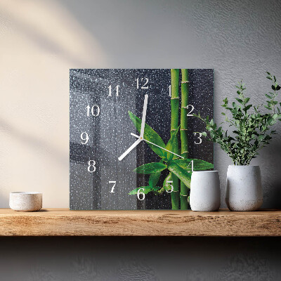 Square wall clock Drops and Bamboo