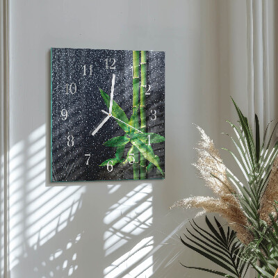 Square wall clock Drops and Bamboo