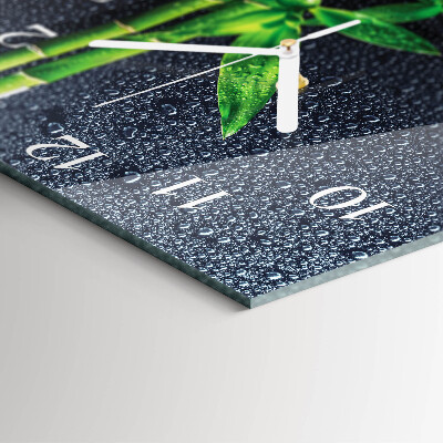 Square wall clock Drops and Bamboo