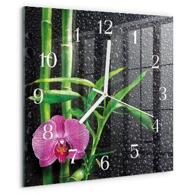 Square wall clock Bamboo Spa