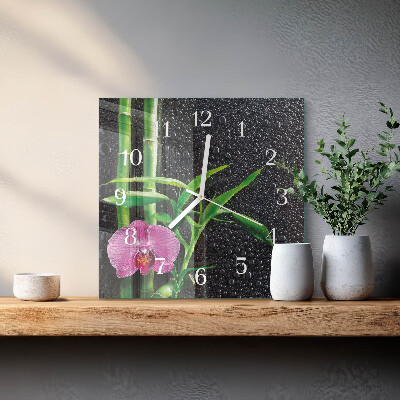 Square wall clock Bamboo Spa