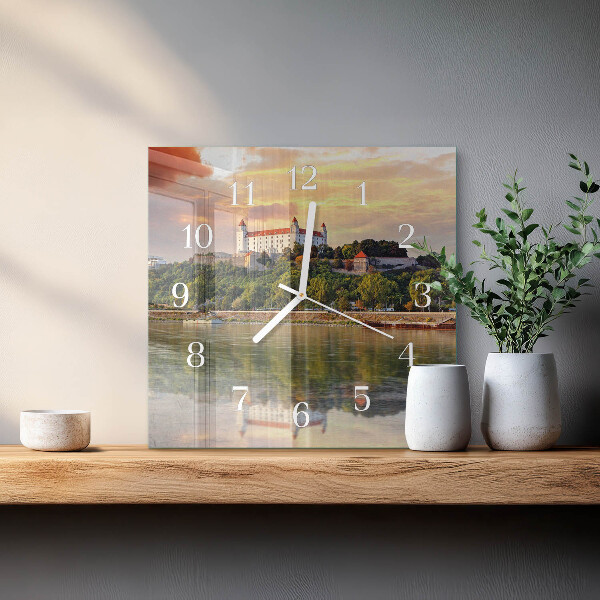 Square wall clock River Castle