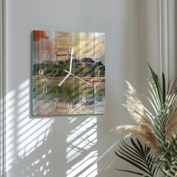Square wall clock River Castle