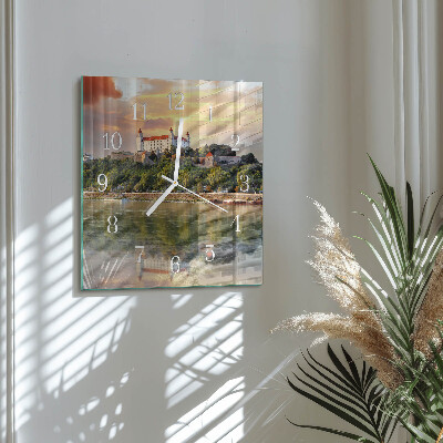 Square wall clock River Castle