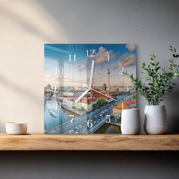 Square wall clock City River
