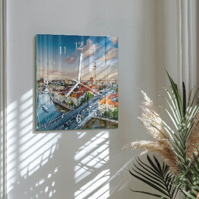 Square wall clock City River