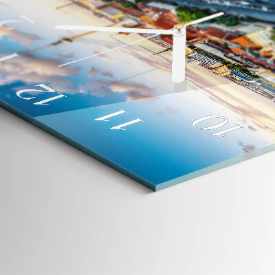 Square wall clock City River