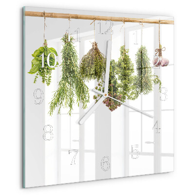 Square wall clock Herbs
