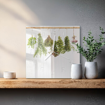Square wall clock Herbs
