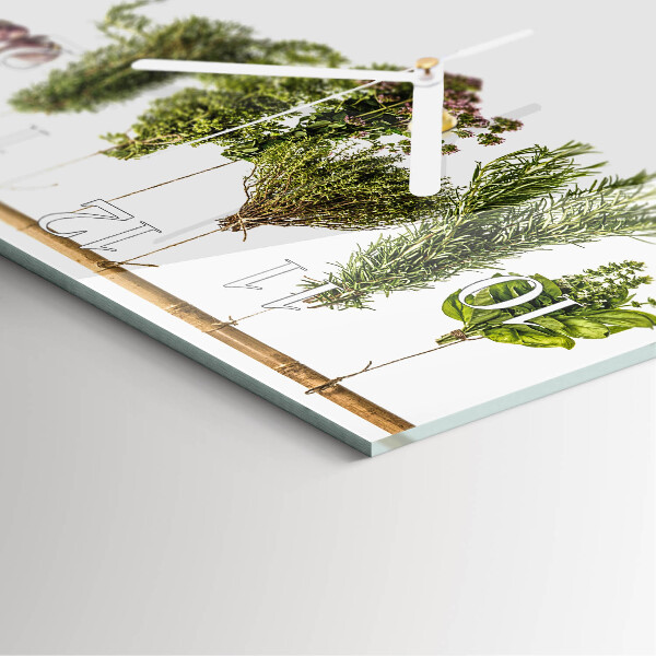 Square wall clock Herbs