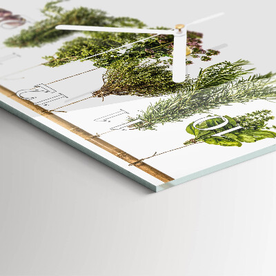 Square wall clock Herbs