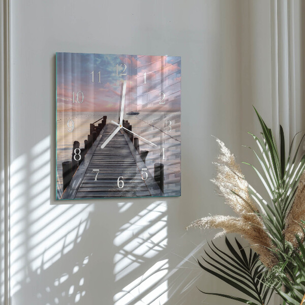 Square wall clock Bridge