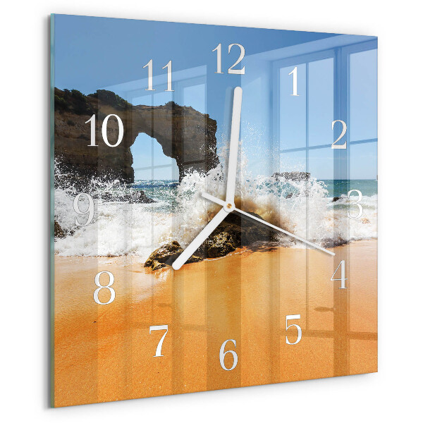 Square wall clock Beach