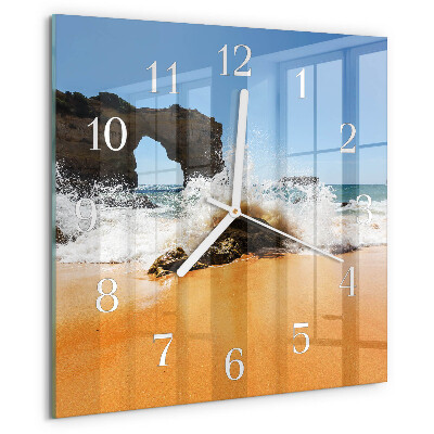 Square wall clock Beach