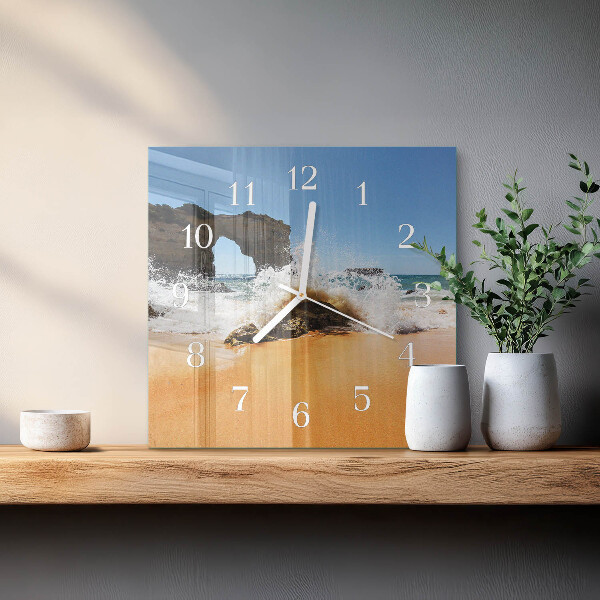 Square wall clock Beach