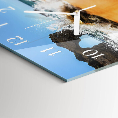 Square wall clock Beach