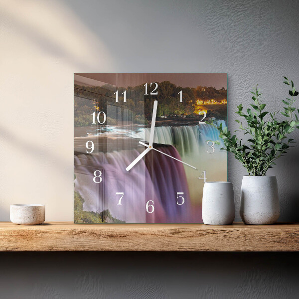Square wall clock Waterfall
