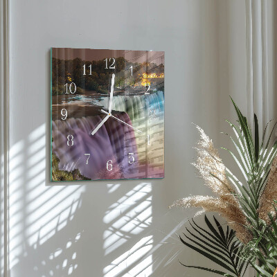 Square wall clock Waterfall