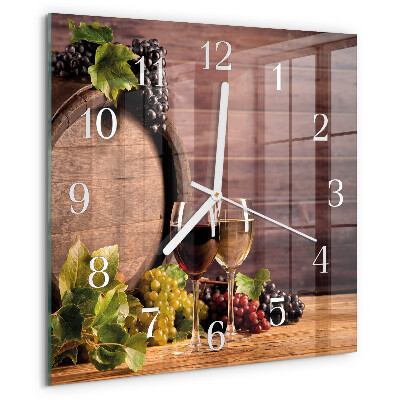Square wall clock Grapes