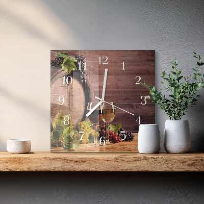 Square wall clock Grapes