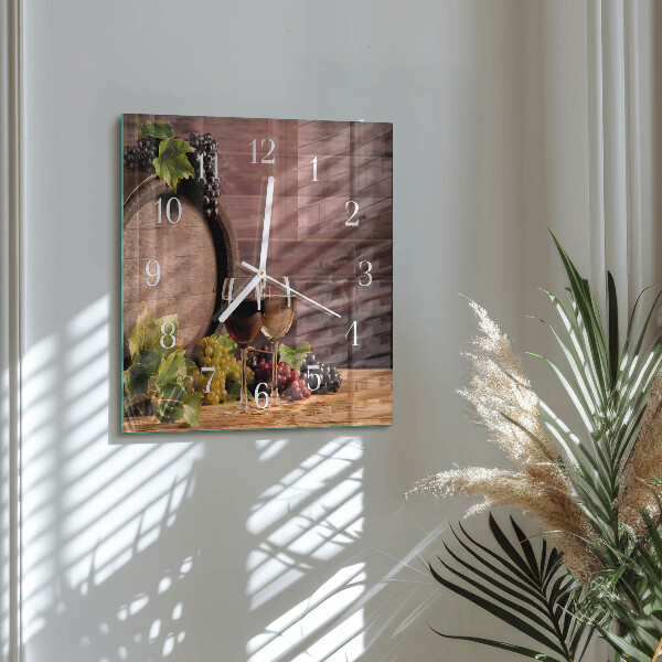 Square wall clock Grapes