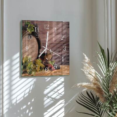 Square wall clock Grapes