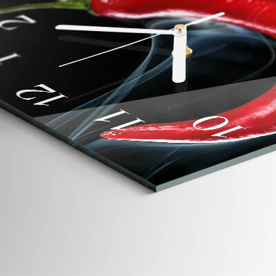 Square wall clock Chili pepper